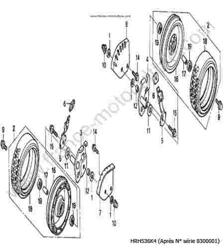 HONDA - HRH536K4 : Roues avant