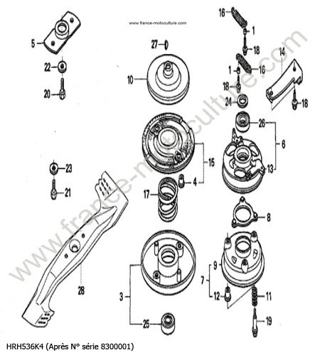 Embrayage - Lame HONDA HRH536K4
