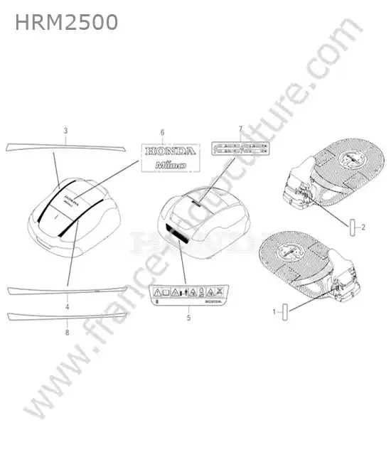 Etiquettes HONDA HRM2500
