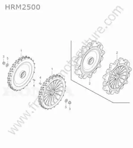 HONDA - HRM2500 : Roue arriere