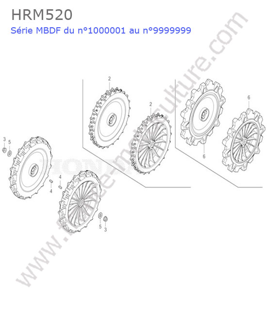 Roue arriere HONDA HRM520