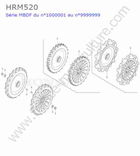 HONDA - HRM520 : Roue arriere