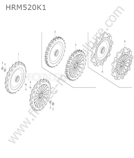 Roue arriere HONDA HRM520K1