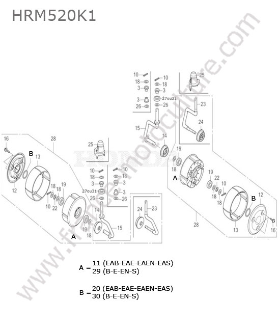 Roue avant HONDA HRM520K1