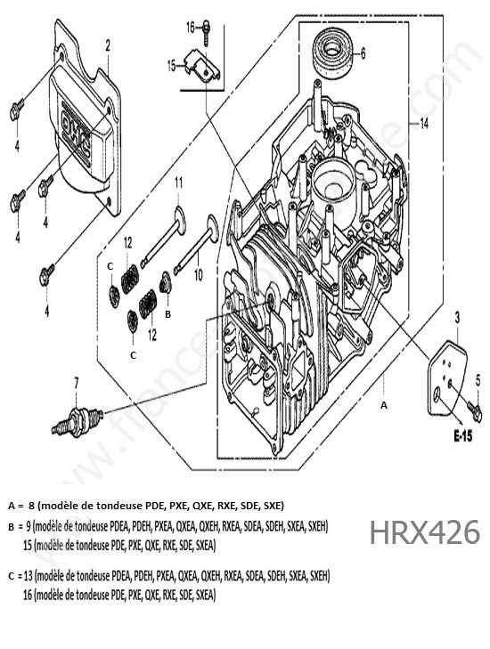 Bloc /culasse : HONDA - HRX426