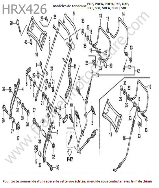 Guidon (pde sde rxe sxe) HONDA HRX426