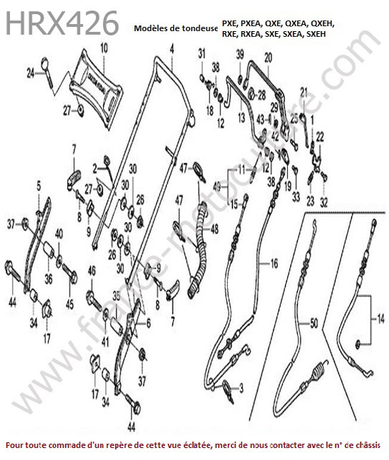 Guidon (pxe qxe rxea sxea/h) HONDA HRX426