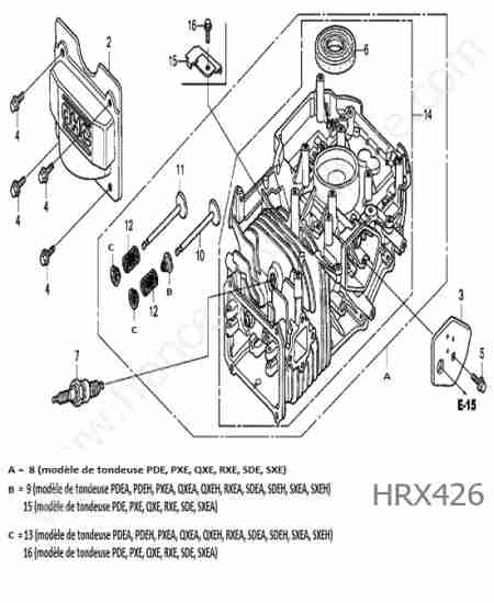 HONDA - HRX426 : Bloc /culasse