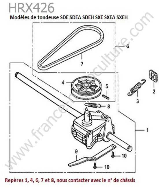 Boite vitesse (sde/sxe) HONDA HRX426