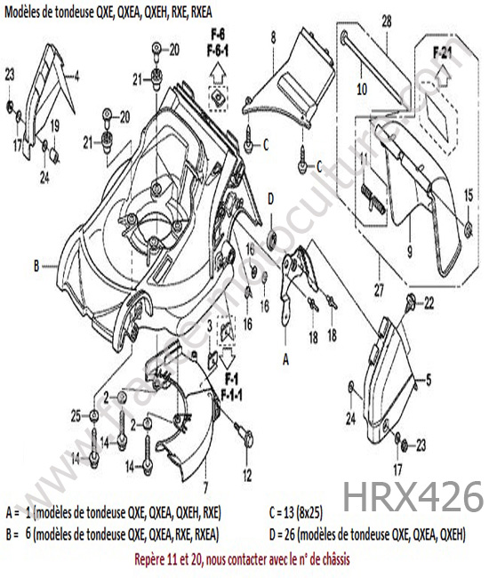 Carter tondeuse (qxe/rxe) HONDA HRX426