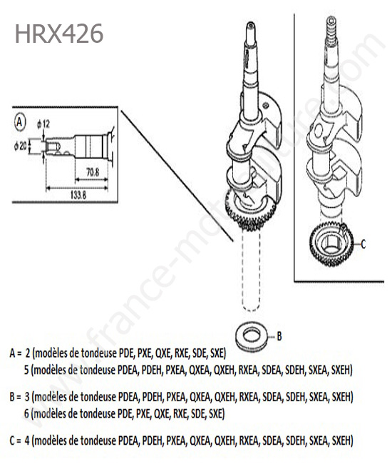 Vilebrequin HONDA HRX426