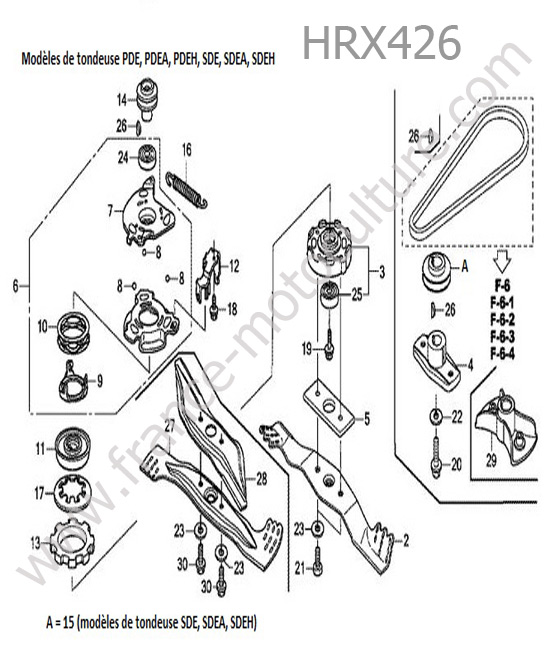 Lame (pde/sde) HONDA HRX426
