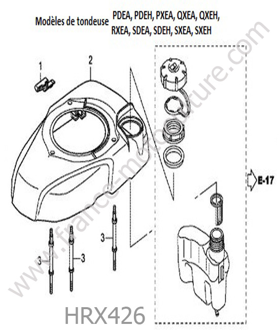 Reservoir (pdea/h pxea qxea/h sdeh/a) HONDA HRX426