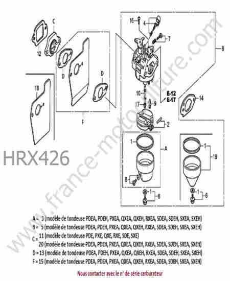 HONDA - HRX426 : Carburateur