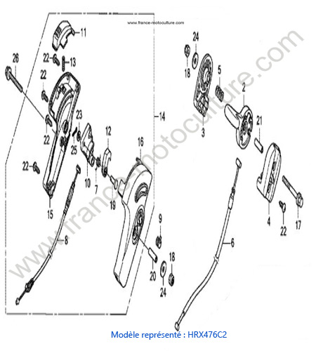 Levier 1 - C2 HONDA HRX476