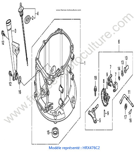 Carter moteur - C2 HONDA HRX476