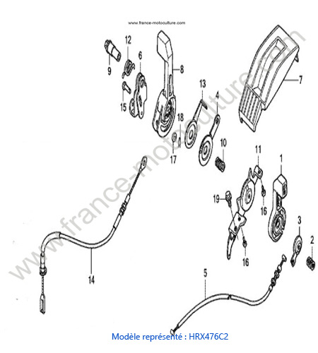 Levier 2 - C2 HONDA HRX476