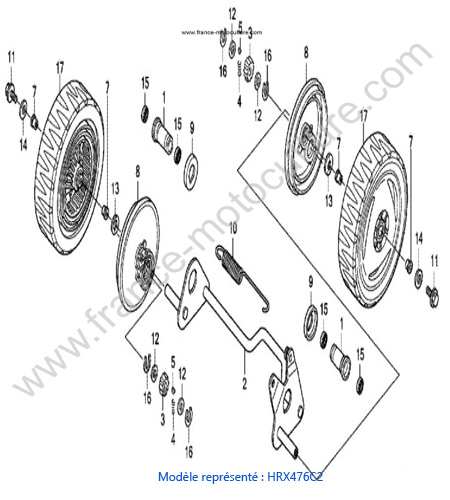 Roues arrieres - C2 HONDA HRX476