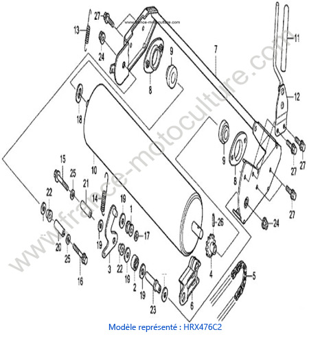 Rouleau arriere - C HONDA HRX476