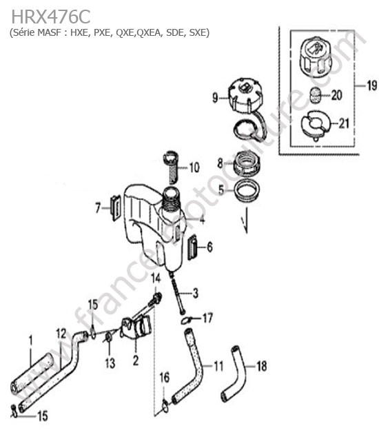 Reservoir (autre version) HONDA HRX476C