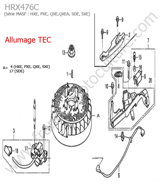 Allumage (tec) : HONDA - HRX476C