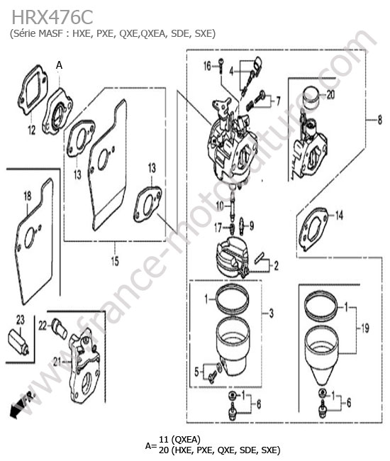 Carburateur HONDA HRX476C