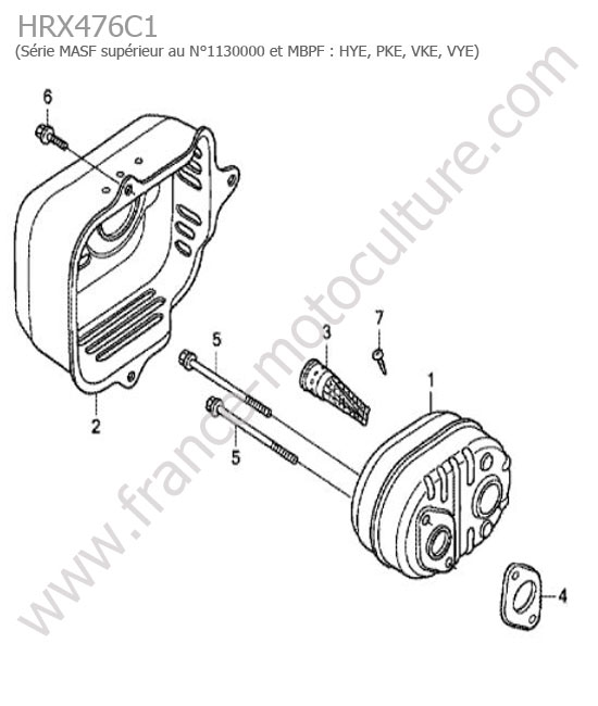 Echappement HONDA HRX476C1