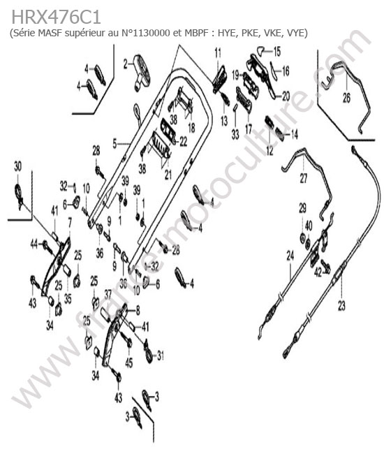 Guidon 2 HONDA HRX476C1