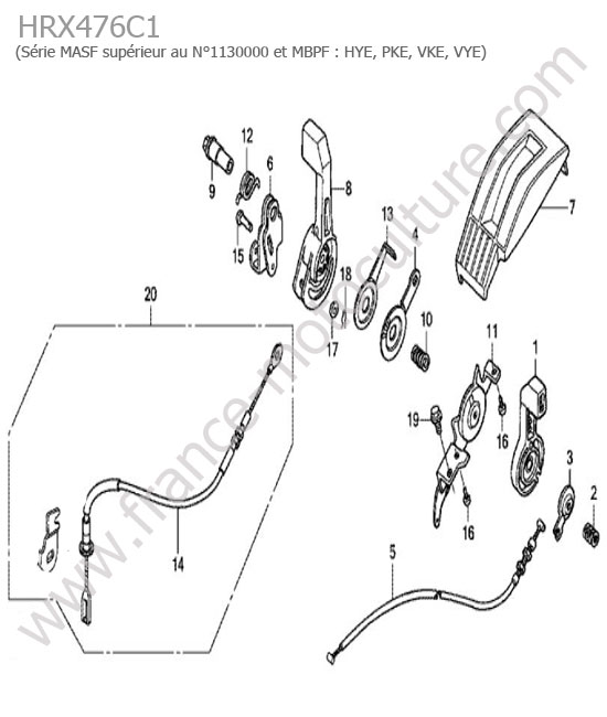 Accelerateur 2 HONDA HRX476C1