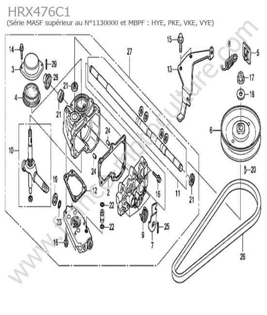 Transmission hydrostatique HONDA HRX476C1
