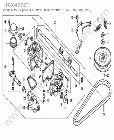 Pi ces D tach es Tondeuses HONDA HRX476C1 vues clat es Documentation 