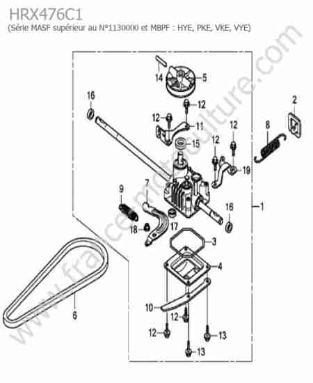 Pi ces D tach es Tondeuses HONDA HRX476C1 vues clat es Documentation 