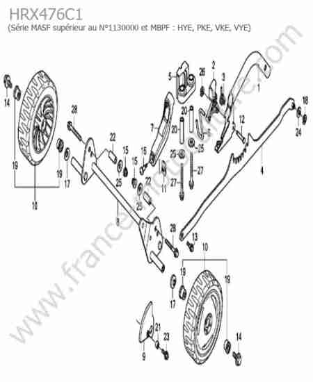 HONDA - HRX476C1 : Roues avant