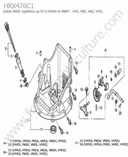 HONDA - HRX476C1 : Carter inferieur