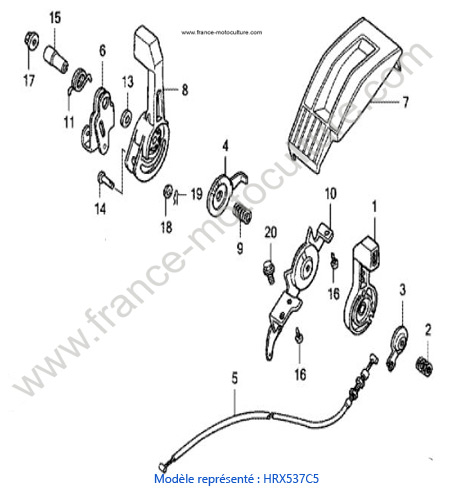 Levier accelerateur 1 - C5 HONDA HRX537