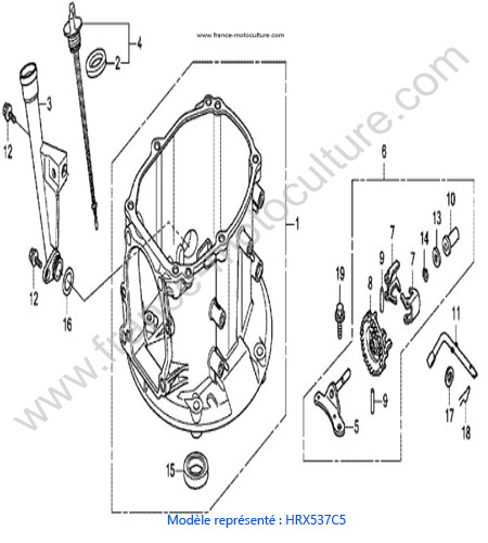 Carter moteur - C5 HONDA HRX537