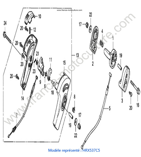 Levier accelerateur 2 - C5 HONDA HRX537