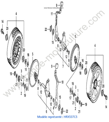 Roues arrieres - C5 HONDA HRX537