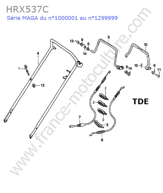 HONDA - HRX537C : Guidon (tde)