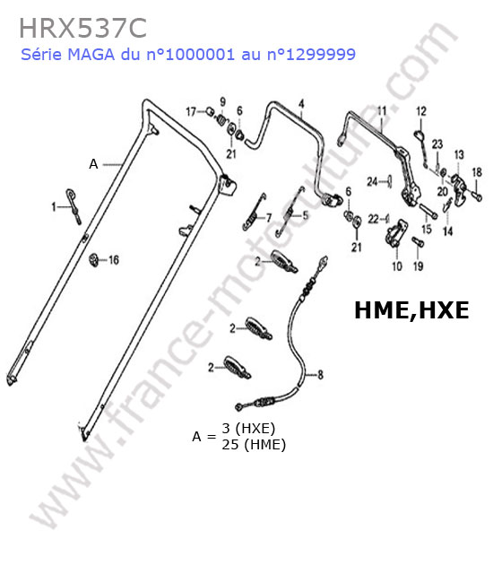 Guidon (hme/hxe) HONDA HRX537C