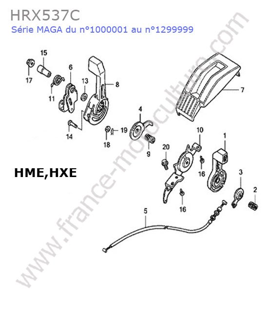 Accelerateur (hme/hxe) HONDA HRX537C