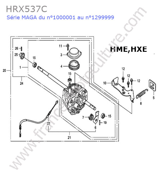 HONDA - HRX537C : Boite vitesses (hme/hxe)