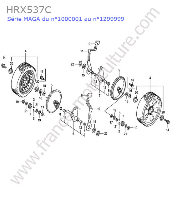 Roue arriere HONDA HRX537C