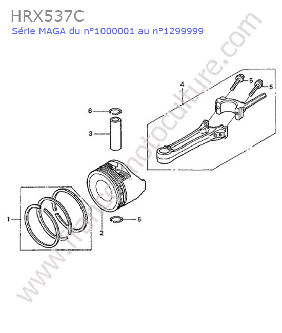 Piston / bielle / segments HONDA HRX537C