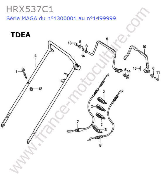 HONDA - HRX537C1 : Guidon (tdea)