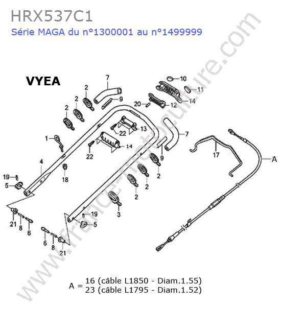 Guidon (vyea) HONDA HRX537C1