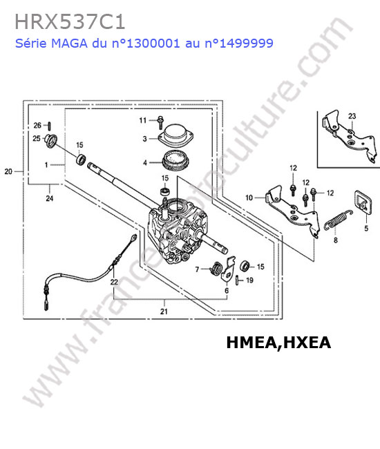 Boite vitesses (hmea/hxea) HONDA HRX537C1