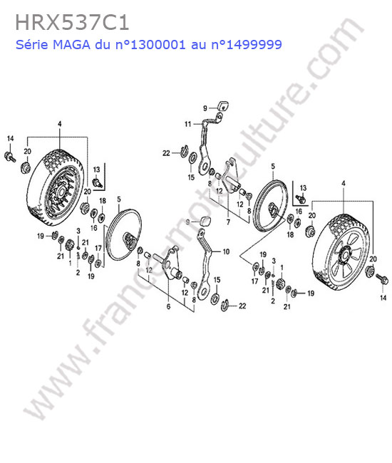 Roue arriere HONDA HRX537C1