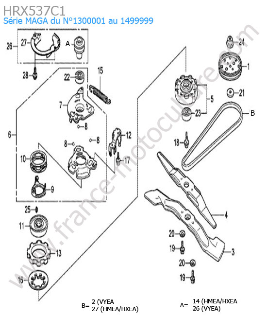 Embrayage lame HONDA HRX537C1