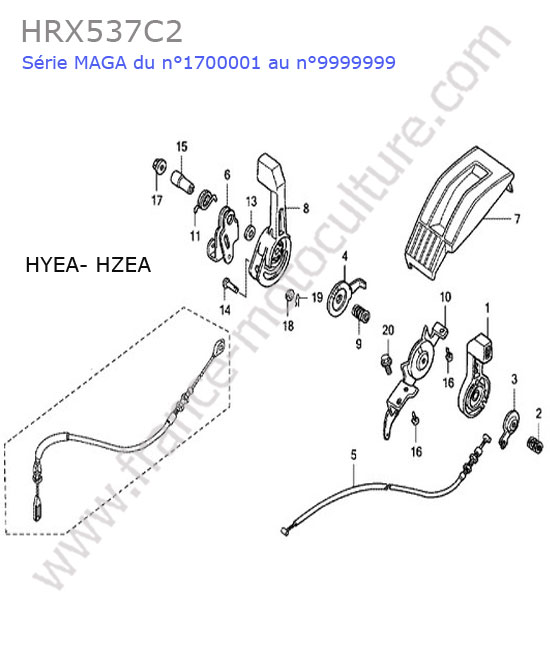 Accelerateur (hyea-hxea) HONDA HRX537C2